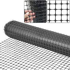 Garden Fence Animal Barrier Plastic Snow Fence [Heavy Duty] 1 x 20 m Safety Net Temporary Pool Fence, Construction Fence, Reusable Fence for Yard, Vegetables, Poultry, Rabbit, Dog, Black