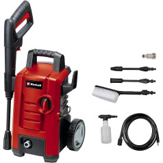 Einhell TC-HP 130 augstspiediena mazgātājs (1500 vati, maks. 130 bāri, modulāra ātrā savienojuma sistēma, ietilpst augstspiediena šļūtene, pistole, pistole, dažādas sprauslas, birste, smidzināšanas tvertne)