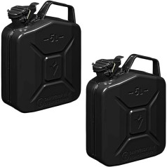 2 x Fuel Canister 5 L Metal Black Reserve Diesel Petrol Can TÜV/UN Tested