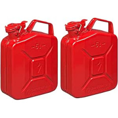 2 x Fuel Canister 5 L Metal Red Petrol Can Diesel Reserve TÜV / UN Tested