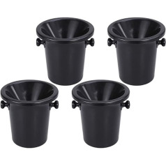 Yardwe 4 Piece Wine Tasting Spittoon Plastic Wine Dump Bucket Champagne Ice Bucket Portable Leakproof Cold Wine Barrels for Wine Whisky Cocktails Black