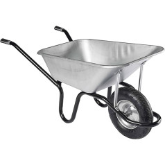 Haemmerlin Aktiv Excellium 120 Wheelbarrow with Metal Rims, Pneumatic Wheel, 120 Litre Capacity, Galvanised Trough)