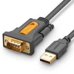 Adaptera adaptera kabelis USB-A - DB9 RS-232 1,5m pelēks