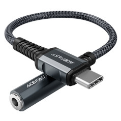 Acefast AUX USB-C audio adapteris - 3.5mm mini ligzda 18cm, pelēks