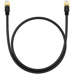 Ātrs tīkla patchcord kabelis RJ45 cat.8 40Gbps 0.5m melns
