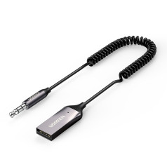 Skaņas uztvērējs Bluetooth 5.3 audio adapteris, USB AUX ligzdas kabelis, melns