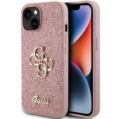 Guess Glitter Script Big 4G Back Case Aizsargapvalks Priekš Apple iPhone 15 Plus