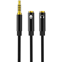 XO audio cable 2in1 NB-R197 3.5mm jack - socket 3.5mm jack | microphone 0,23 m black