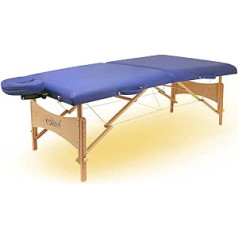 Master Massage Brady Mobil masāžas galds, kosmētiskā gultas terapijas gulta, saliekama ar apkārtējo apgaismojumu, koks, zils, 69 cm