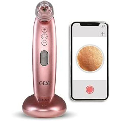 Gess Sleek Blackhead Remover and Pore Vacuum with Camera Facial Cleanser for Acne Comedone Lifter Care 4 Interchangeable Attachments USB Charging Station