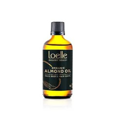 Loelle - Tīra, auksti spiesta saldo mandeļu eļļa - dabiska ārstēšana pret strijām grūtniecības laikā - mitrinoša ķermeņa eļļa - barojoša sejas un matu eļļa 100 ml
