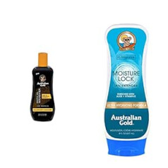 Australian Gold Dark Tanning Exotic Oil Spray, 10295, 1 iepakojums (1 x 0,237 L) & Moisture Lock iedeguma pagarinātājs pēc sauļošanās losjons sejai un ķermenim, 227 g