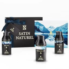 Satinnaturel Valentine's Day - Organic Luxury Gift Set Men with Face Cream Men + Eye Cream + Face Wash - Gifts for Men - Men's Gifts - Face Care Men - Skincare Vegan