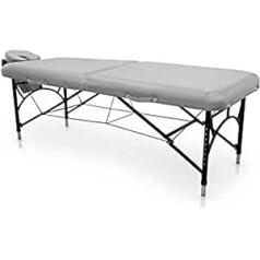 Quirumed Easy Force saliekamais masāžas galds alumīnija sudraba masāžas galds mākslīgās ādas augsta blīvuma polsterējuma augstums regulējams viegls 210kg
