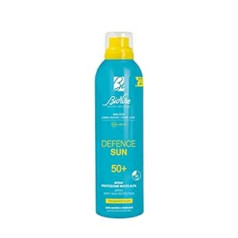 Bionike Defense Sun Transparent Touch saules aerosols ķermenim SPF 50 jutīgai un ādai draudzīgai ādai, aizsargājošs un antioksidants efekts, ūdensizturīgs un neredzams, 200 ml