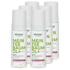 Alkmene My Tea Tree Oil Очищающая пенка для лица 6 x 150 мл Уменьшение прыщей на 75 % Подтверждено - Натуральное масло чайного дерева, веганское и климати