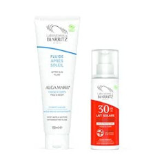 Alga Maris Sun Protection Set | Sun Lotion SPF30 100 ml un Alga Maris After Sun Fluid | Organiska sertificēta dabīgā kosmētika ar tūlītēju aizsardzību un bez balināšanas efekta