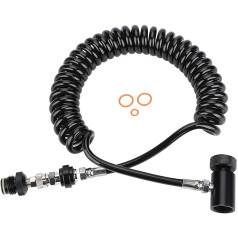 Alomejor Paintball Adapter Durable Coil Remote Control Cylinder Connection Hose with Quick Disconnect Adapter