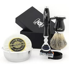 Haryali London Men's Shaving Set with 5 Cutting Razor, Shaving Brush, Stand, Shaving Soap and Shaving Bowl