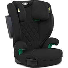 Graco EverSure™ i-Size R129 automašīnas sēdeklis no 3,5 līdz 12 gadiem (100 līdz 150 cm), regulējams augstums, roku balsti un galvas balsts, viegls, melns, melns