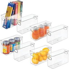 mDesign 8 pack virtuves uzglabāšanas kaste — plastmasas ledusskapja grozs — piena augļu un citu pārtikas produktu ledusskapja kaste — caurspīdīga