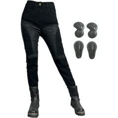 GEBIN Women's Motorcycle Trousers, Women's Jeans, Breathable Motorcycle Trousers, Motorcycle Armour Protective Lining, Motorcycle Biker Pants, 4 x Protective Equipment