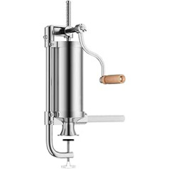 DREAMADE 1.5L/3L/3.6L/6L Sausage Filler Munell Sausage Machine Stainless Steel with Table Clamp, Sausage Syringe with 4 Filling Tubes (3L)