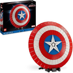 LEGO 76262 Marvel Captain Americas vairoga komplekts, Avengers modeļu komplekts pieaugušajiem ar mini figūriņu, vārda plāksnīte un Tora āmurs, kolekcionējama Infinity Saga dāvanas ideja vīriešiem, sievietēm, viņam, viņai