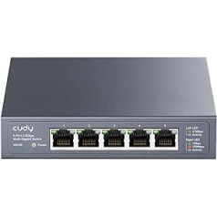 5-портовый мультигигабитный Ethernet-коммутатор Cudy, 5 портов Ethernet RJ45 2,5 Гбит/с, полные порты 2,5 Гбит/с, обнаружение петель, энергосбережение 802.3az, настольное или настенное крепление, безвентиляторный дизайн, HS105