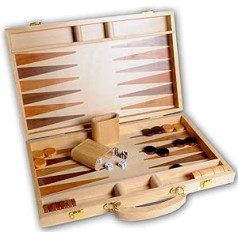 Eingelegtes hölzernes Backgammon komplekts