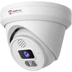 Anpviz 6MP PoE IP kamera ārpus telpām ar cilvēku/automašīnas noteikšanu, āra novērošanas kamera ar prožektoru, 30 m krāsu un infrasarkano nakts redzamība, līdz 256 GB Micro SD kartes slots, 2 virzienu audio, IP66