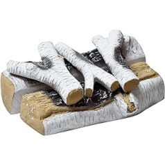 ATR ART TO REAL Fireplace Ceramic Logs, Artificial Logs, Birch Shape for Gas, Ethanol, Electric Fireplace, Fireplace, Fireplace, Decoration, Wood, Indoor and Outdoor