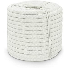Aoneky Braided Cotton Rope 10/14/16 мм, 30-60 м - Хлопковый шнур макраме из натуральных волокон для декора, гамака, лодки, спорта (10 мм х 30 м)