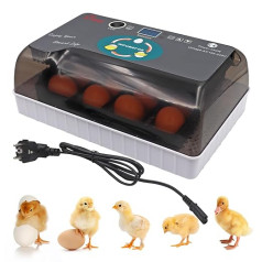 Fully Automatic Egg Incubator, Laboratory Incubator with Digital Display and LED Lighting for Chickens, Ducks and Geese Quails