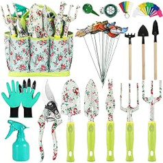 17 Pieces Rustproof Garden Tool Set with Durable Garden Tools Organiser Storage Bag Ideal Garden Gifts for Women, Mother's Day Birthday Gifts for Mum for Women Gardeners