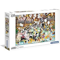 Clementoni 36525 Disney Gala puzle, 6000 gabali, prasmju spēle visai ģimenei, krāsaina flīžu spēle, ideāli piemērota dāvanai, mīkla pieaugušajiem no 10 gadiem