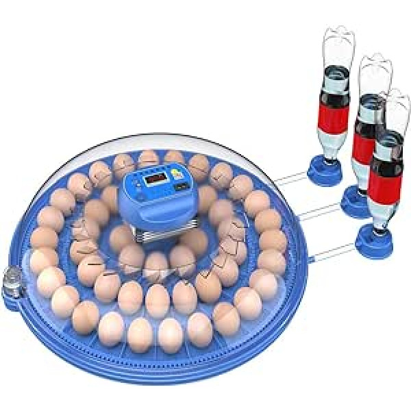52 olu inkubators inkubējamām olām, automātiskais inkubators ar automātisku olu apgriešanu un ūdens pievienošanu, olu konfekte, mājputnu inkubators vistām, pīlēm, zosīm, baložiem, paipalām