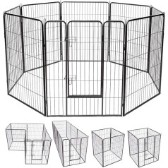 COSTWAY, 8 предметов, 100 x 80 см, манеж для щенков, забор для щенков, клетка для щенков, манеж для животных, вольер для собак, барьер с запираемой две