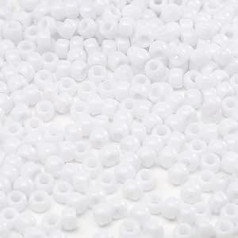 1000 Pieces White Acrylic Pony Beads 6x9mm for Craft Bracelet Necklace Jewelry Making Earrings Hair Braiding (White)