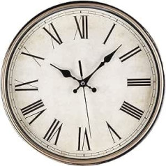 ACCSHINE Wall Clock Without Ticking Noises Silent Vintage 30 cm Roman Numerals Quartz Large Battery Operated Easy to Read for Room Home Kitchen Bedroom Office School