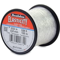 Beadalon Elastcity elastischer Faden, 0,8 mm, 100 m, durchsichtig