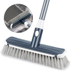 Floor Brush Sweeping Brush Floor Scrubbing Brush with Long Handle Adjustable 2 in 1 Scraper and Brush Stiff Bristles Cleaning Brush for Deck, Bathroom, Kitchen, Tub, Patio, Tiles