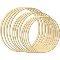 12 Pieces 3 Sizes Bamboo Wooden Rings for Crafts, 4 x 23 26 30 cm Bamboo Wooden Rings Hoops Set for Dream Catcher Macrame Hoops, Mobile Floristry Decoration for Flower Circles, DIY Decoration
