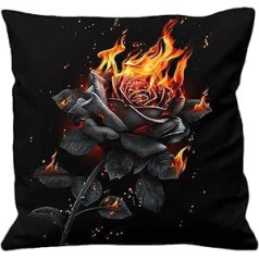 Spiral Flaming Rose Unisex spilvens daudzkrāsains 100% kokvilnas gotika