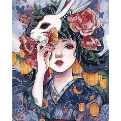 CaptainCrafts DIY Oil Painting by Numbers for Adults 40 x 50 cm Dancing Girl (Flowers Banquet Girl Seductive, Without Frame)