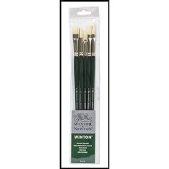 Winsor & Newton Winton 5990606 Set of 5 Brushes for Oil Paint, Acrylic and Alkyd Paint