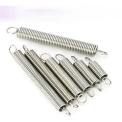 10pcs 304 Stainless Steel Double Hook Small Tension Spring Wire Dia 0.3mm 0.4mm 0.5mm OD 3mm 4mm 5mm 6mm L (50mm) 0.5x4mm