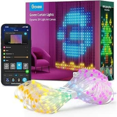 Govee aizkaru gaismas, 520 RGBIC gaismas diodes Fairy Lights Ziemassvētku āra apgaismojums, DIY gaismas modelis, viedais LED aizkars 86+ režīmi, IP65 ūdensizturīgs, saderīgs ar Alexa istabai, ballītei, Ziemassvētku dekorēšanai (1,5 x