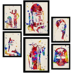 Nacnic Star Wars Poster Watercolor Illustrations Classic Science Fiction Stories and Films Interior Design and Decoration A4 & A3