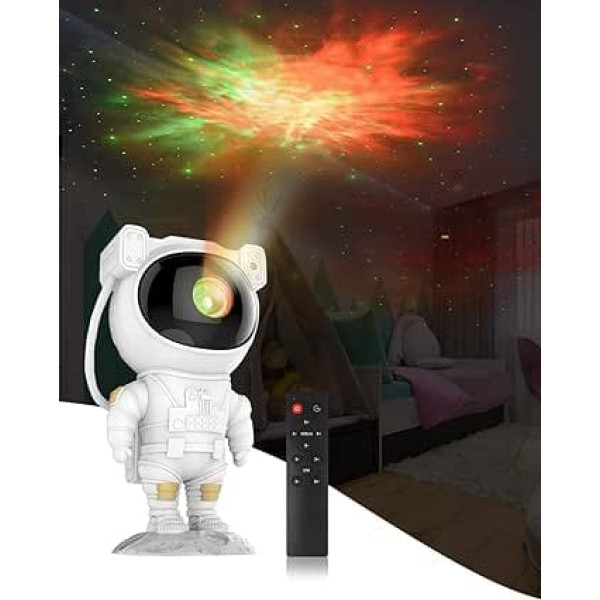 Cistack LED Astronaut Starry Sky projektors bērniem, astronautu projektors ar tālvadības pulti un taimeri, LED projektors, nakts gaisma, Starry Sky Galaxy projektors bērniem un pieaugušajiem